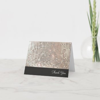 Shimmering Sequins Thank You  Note Card by pixiestick at Zazzle