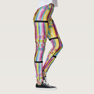 Shimmering Shiny hypnotic colors bright as buttons Leggings