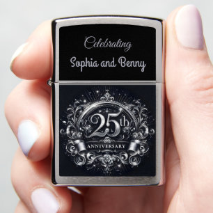 Shimmering Silver: 25th Anniversary S Zippo Lighter