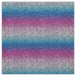 Shimmering Silver Blue Pink Ombre Sparkle Fabric