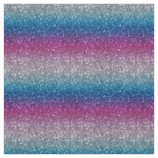 Shimmering Silver Blue Pink Ombre Sparkle Fabric