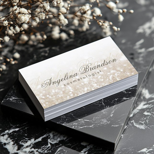 Shimmering Silver Cosmetologist Damask Light Card (Perfect for business)