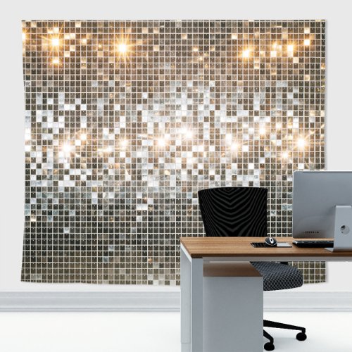 Shimmering Silver Disco Mirror Tile Party Backdrop