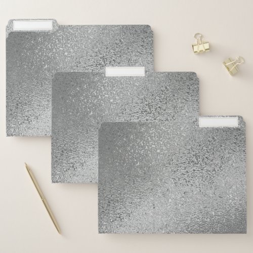 Shimmering silver gray iridescent texture file folder