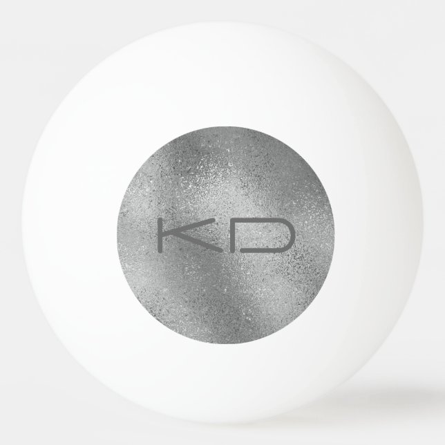 Shimmering silver gray iridescent texture ping pong ball (Front)
