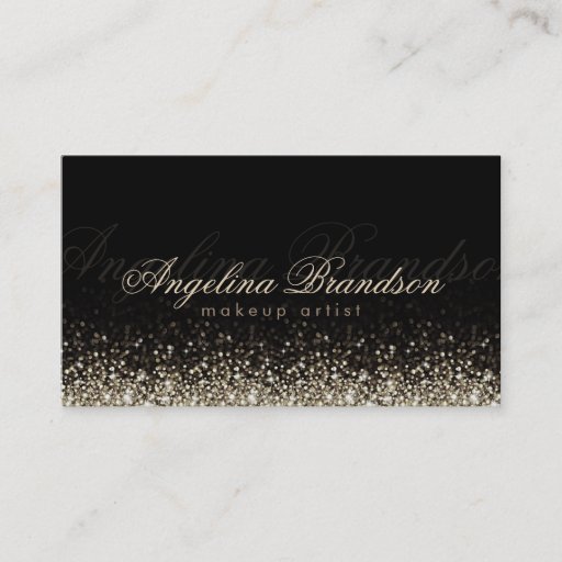 Customizable Shimmering Silver Makeup Artist Damask Black Card Business Card Template