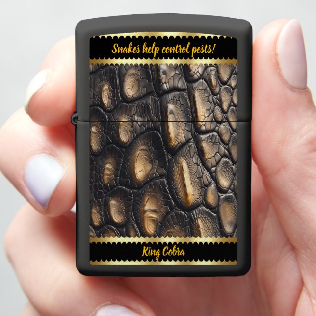 Shimmering snake skin patterns in light zippo lighter (In Hand)