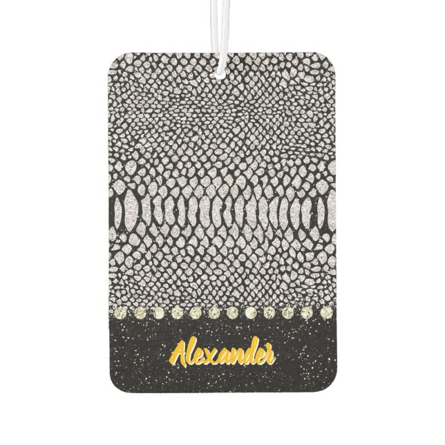 Shimmering snakeskin print design air freshener (Back)
