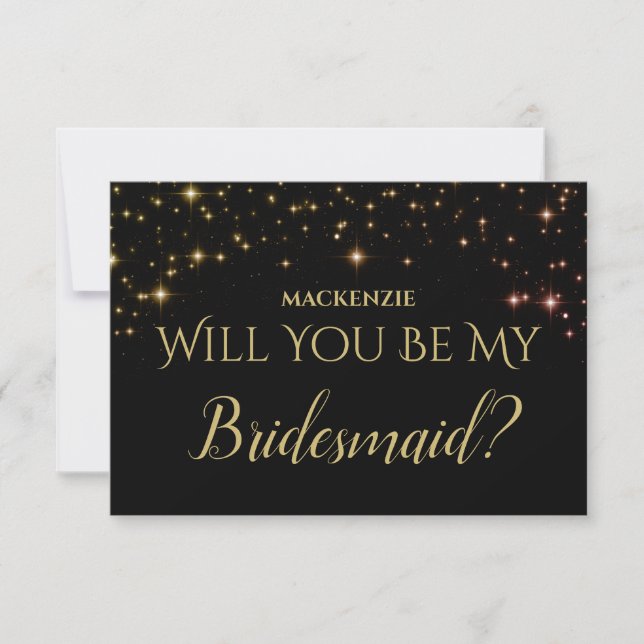 Shimmering Sparkle Will You Be My Bridesmaid Card (Front)
