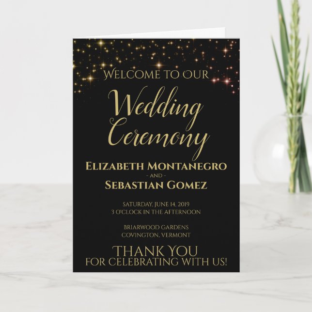 Shimmering Sparkles Wedding Program (Front)
