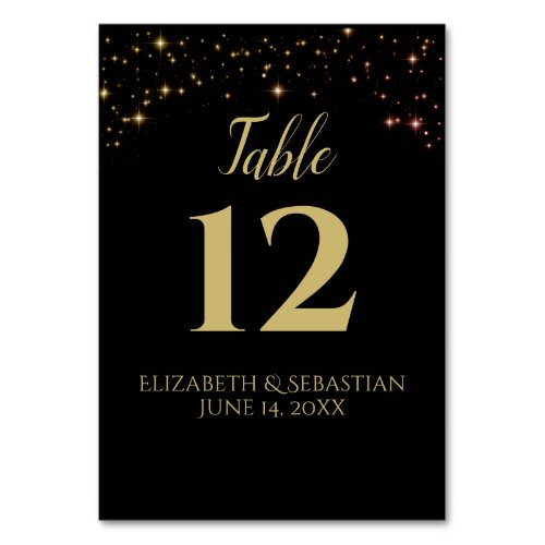 Shimmering Sparkles Wedding Table Number