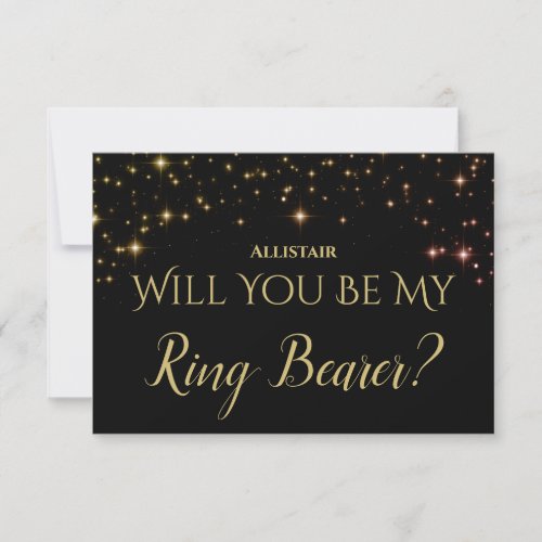 Shimmering Sparkles Will you be my Ring Bearer RSVP Card
