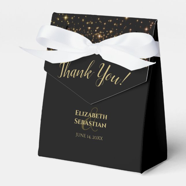 Shimmering Stars Wedding Thank You Favor Box (Front Side)
