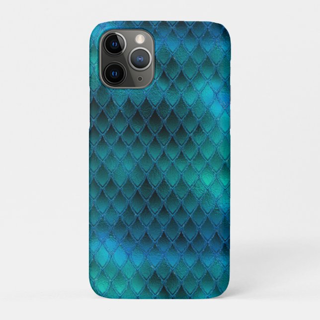 Shimmering Teal & Glitter Dragon Scales Case-Mate iPhone Case (Back)