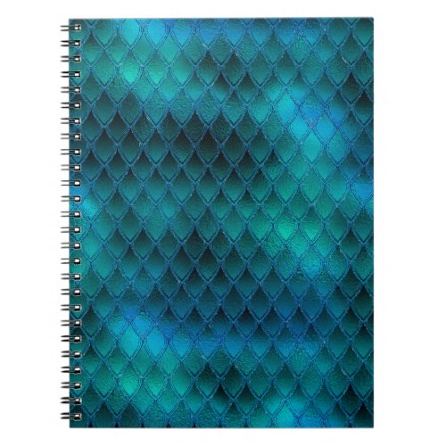 Shimmering Teal  Glitter Dragon Scales Notebook