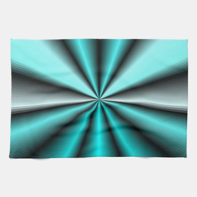 Shimmering Teal Satin Kitchen Towel (Horizontal)