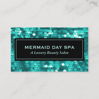 Shimmering Teal Sequins Professional Business Card