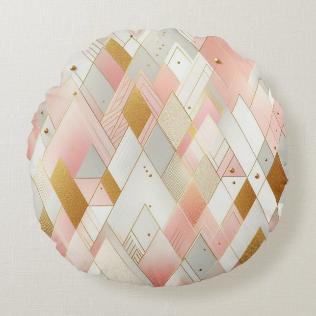 Shimmering Triangle Spectra Round Pillow (Front)