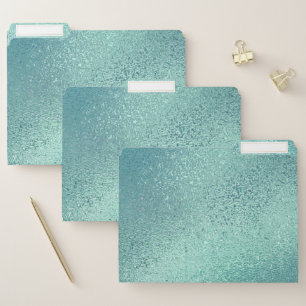 Shimmering turquoise iridescent texture file folder