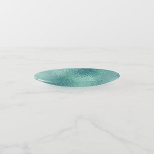 Shimmering turquoise iridescent texture trinket tray