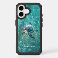Shimmering Turquoise Sea Turtle | Coastal