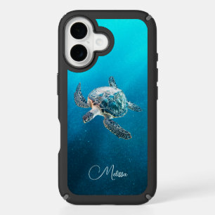 Shimmering Turquoise Sea Turtle   Coastal iPhone 16 Case
