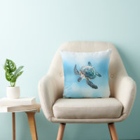 Shimmering Turquoise Sea Turtle | Coastal