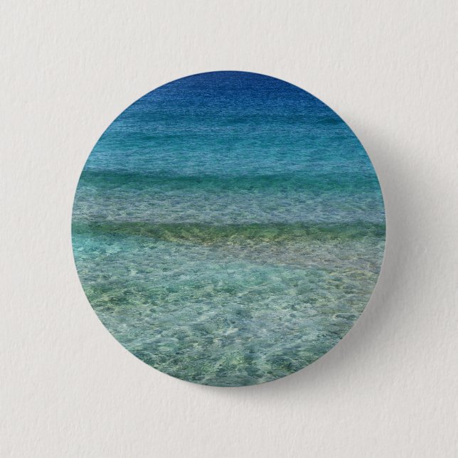 Shimmering Water Green and Blue Button (Front)