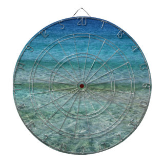 Shimmering Water Green and Blue Dartboard With Darts