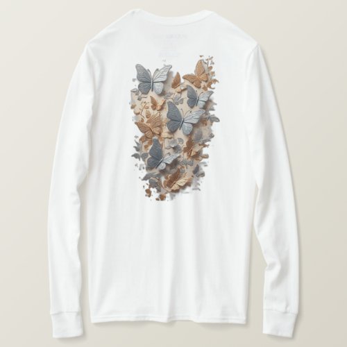 Shimmering Wings Metallic Butterfly T_Shirt Design