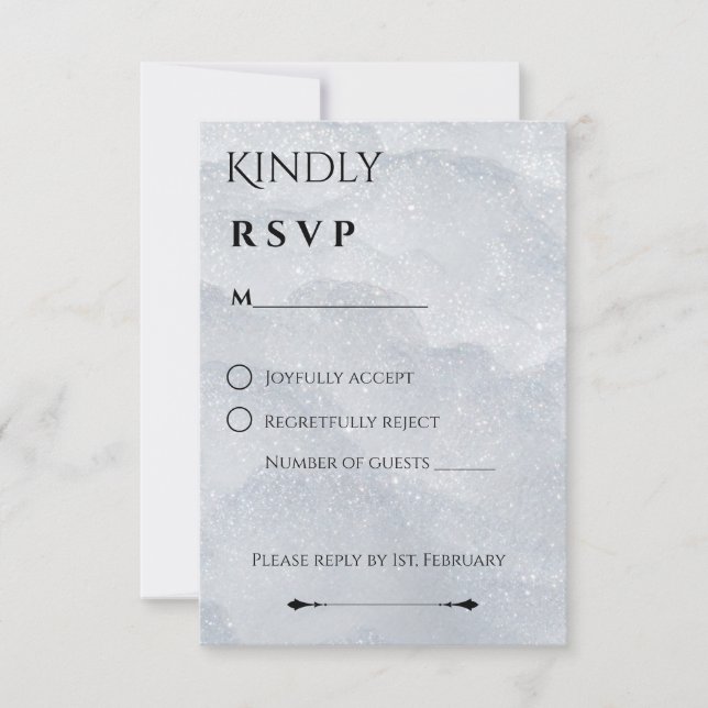 Shimmering Winter RSVP Card (Front)