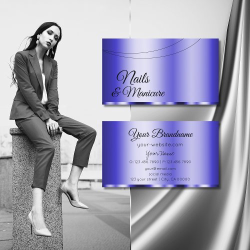 Shimmery Blue Glamorous Modern and Simple Business Card