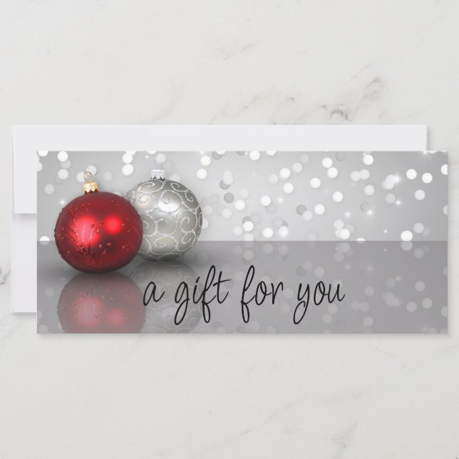 Shimmery Christmas Ornaments Gift Certificate (Front)