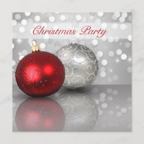 Shimmery Christmas Ornaments - Invitation