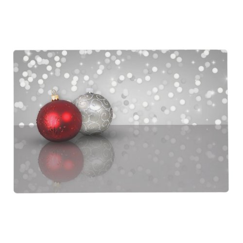 Shimmery Christmas Ornaments _ Laminated Placemat