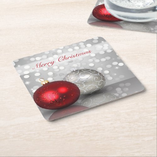 Shimmery Christmas Ornaments _ Paper Coaster