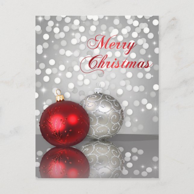Shimmery Christmas Ornaments - Postcard (Front)