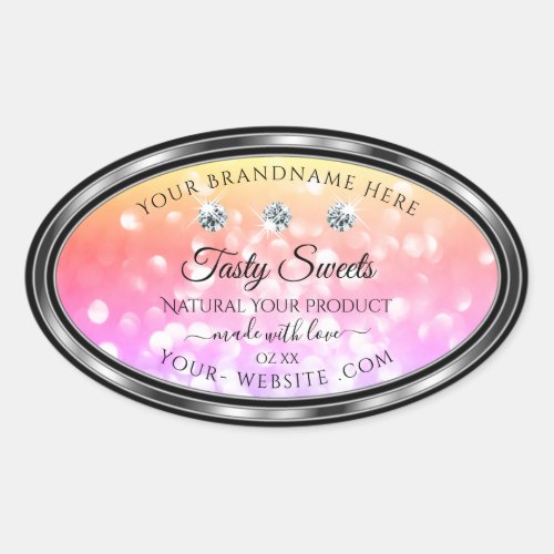 Shimmery Colorful Glitter Product Labels Diamonds