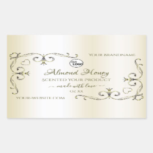 Shimmery Cream Product Labels Ornate Corners Logo
