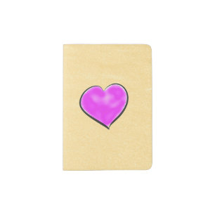 Shimmery Cream Purple Heart Passport Holder