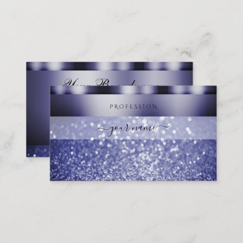 Shimmery Dark Blue Sparkling Glitter Professional Business Card