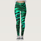 Green and purple Zebra print Leggings