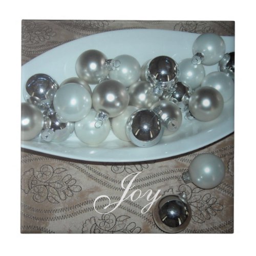 Shimmery Glass Balls in a Dish Tile