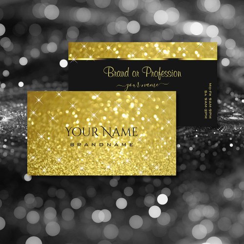 Shimmery Gold Glitter Sparkling Stars Luxurious Business Card