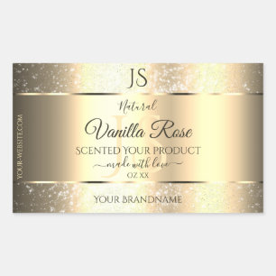 Shimmery Gold Soft Glitter Initials Product Labels