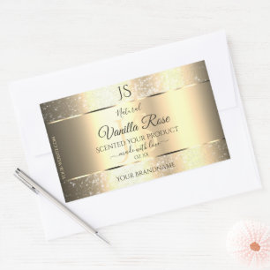Shimmery Gold Soft Glitter Initials Product Labels