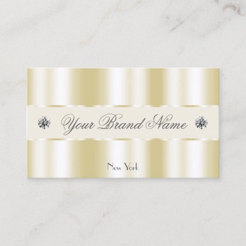 Shimmery Gold Sparkle Diamonds Luxurious Luxe Glam Business Card