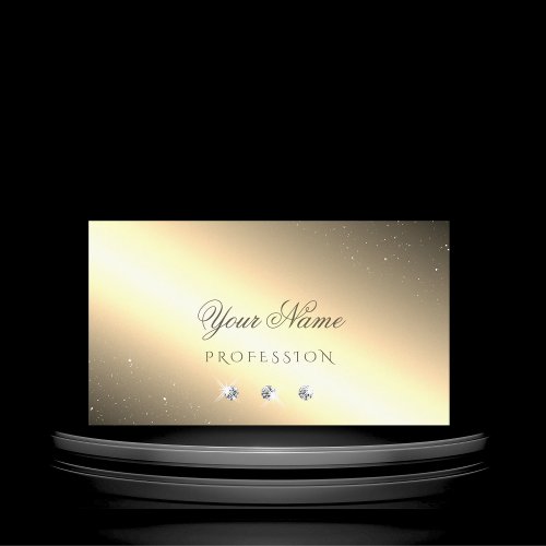 Shimmery Golden Silver Sparkling Diamonds Luxury Business Card
