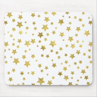 Shimmery Goldstars Golden Star Pattern Mouse Pad