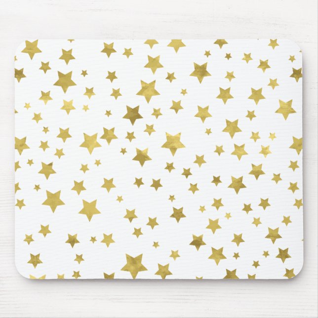 Shimmery Goldstars Golden Star Pattern Mouse Pad (Front)